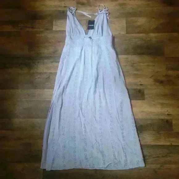 Light Blue Midi Dress with Leg Slit Size L - Picture 5 of 7